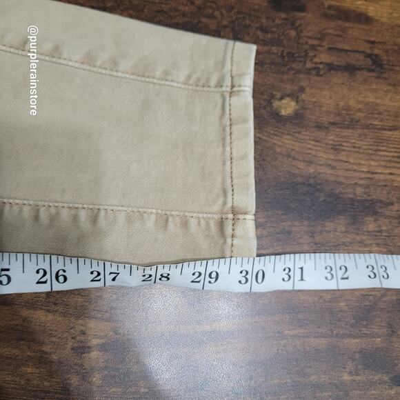 WHBM Jeans 12 Moto Skinny Mid Rise Zip Cargo Pockets Beige Tan Stretch Denim - Picture 8 of 10